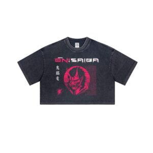 Women’s Crop Top – Black Washed