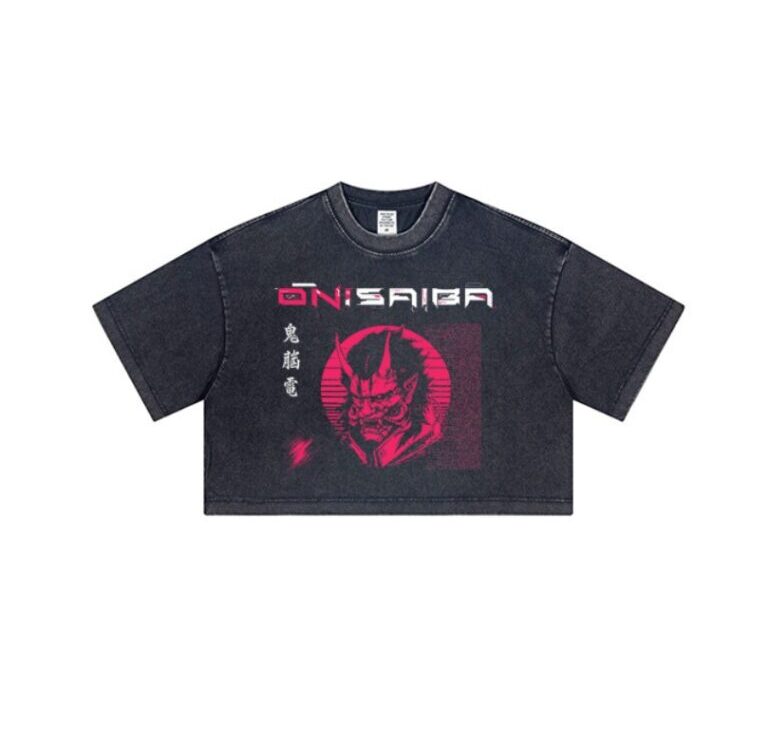 Women’s Crop Top – Black Washed